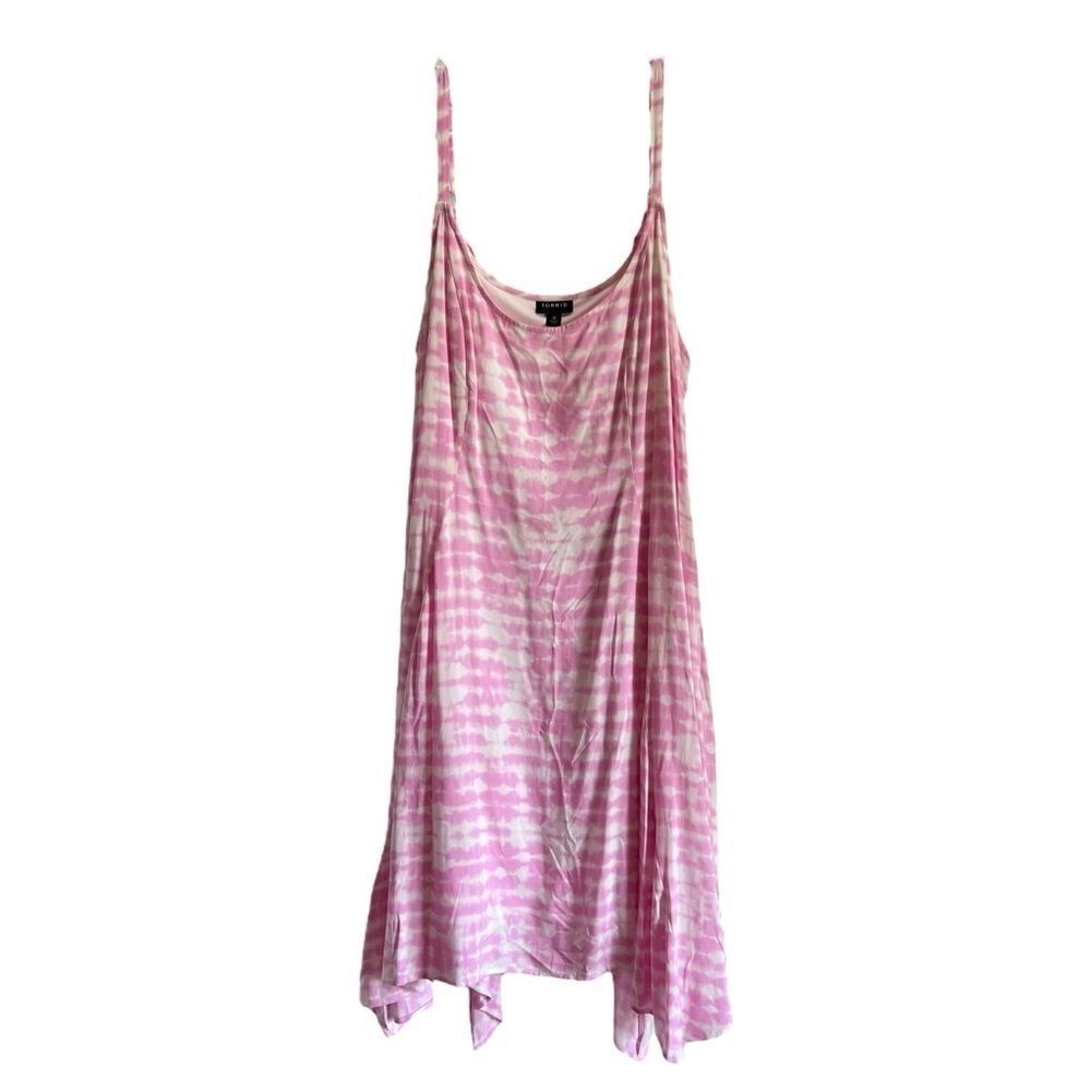 Torrid Pink Tie-Dye Challis Handkerchief Dress 0 - Picture 3 of 11